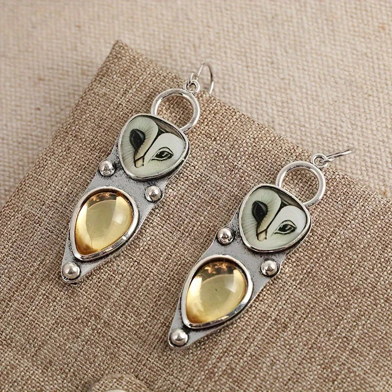 Boho Eule Tropfenohrringe - Nickel frei für empfindliche Ohren