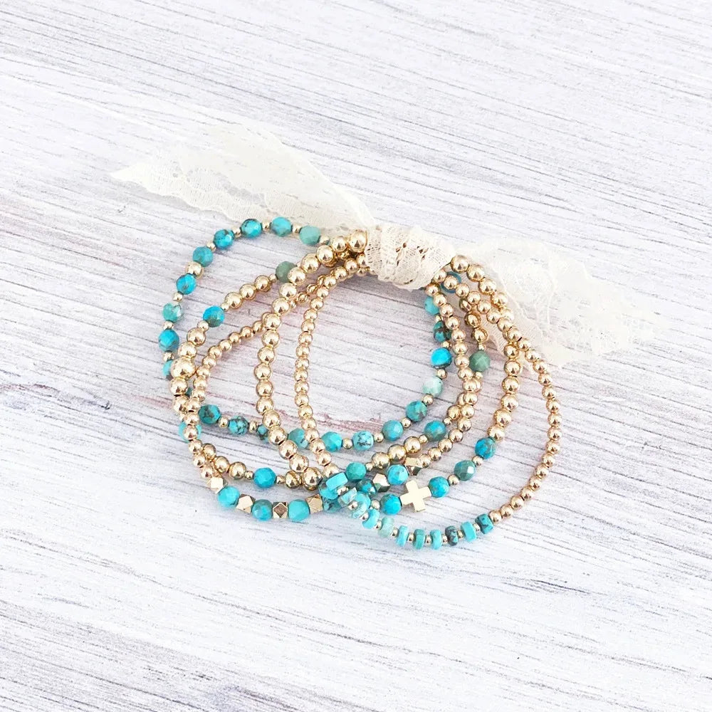 Großes Türkis Charm-Armband