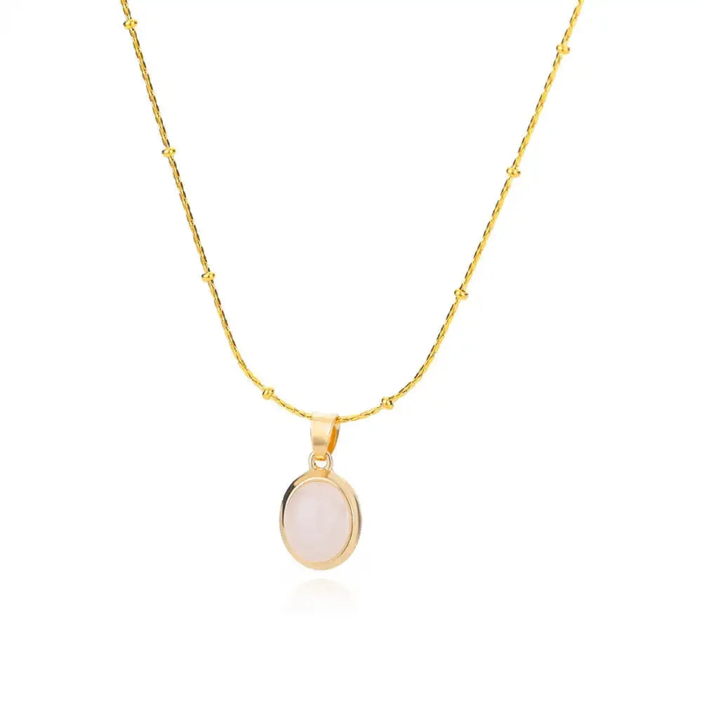 Schicke Gold Edelstahl Wasser Tropfen Opal Anhänger Halskette