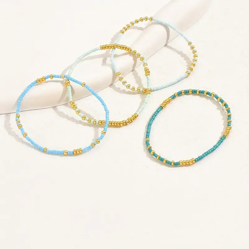 Subtile Türkisperlen-Armband-Set