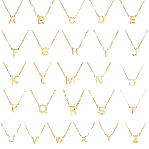 Shining Alphabet Pendant Necklace