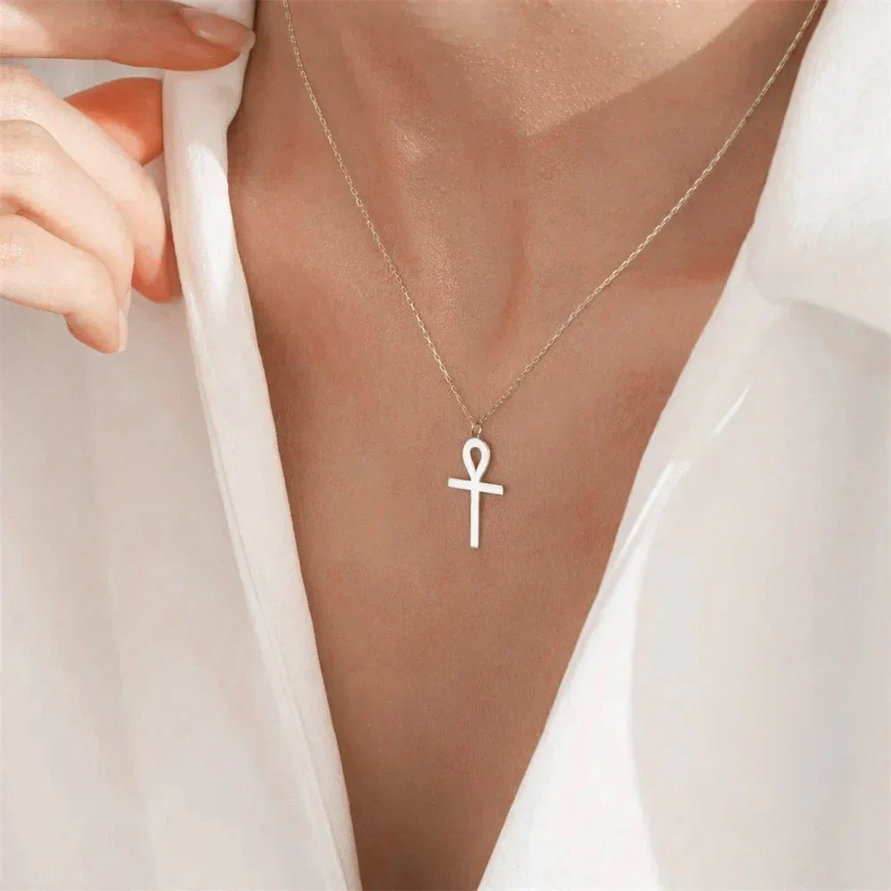 Goldener Ankh Anhänger Halskette