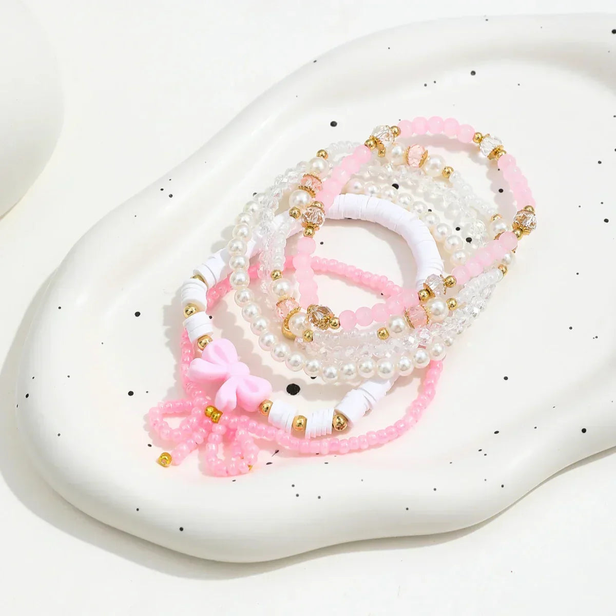 Perlen-Liebe Schleifenarmband-Set