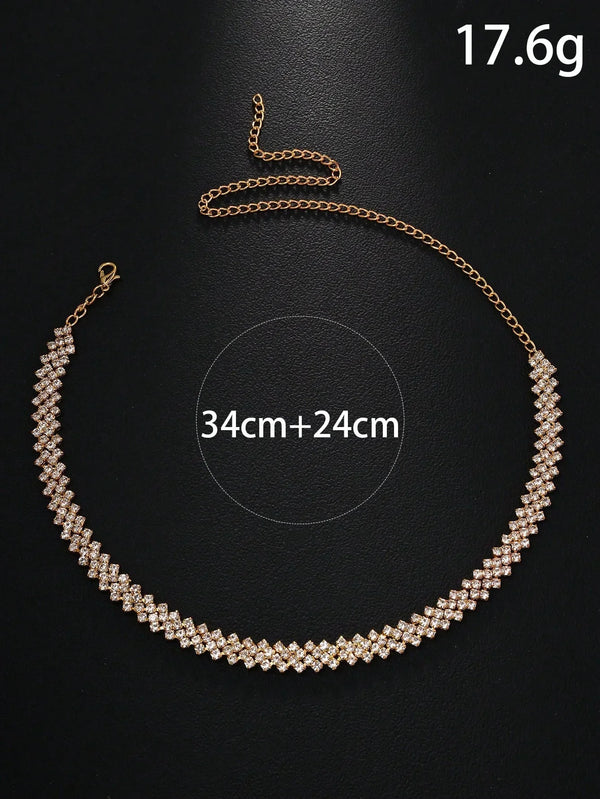 Elegant Rhinestone Collar Necklace