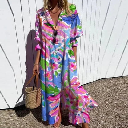 Cassidy - Boho Beauty Puff Sleeve Maxi Dress