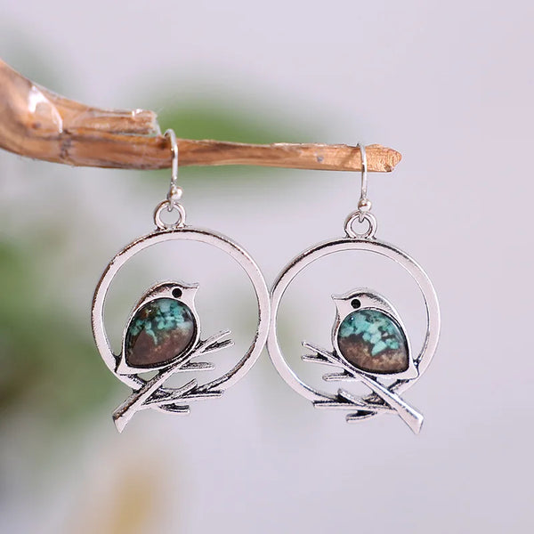 Vintage Bird on Branch Earrings – Symbol of Freedom & Serenity
