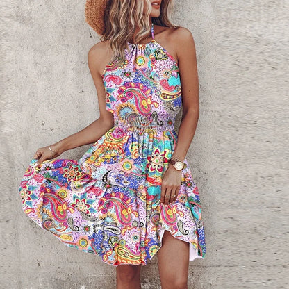 Marlowe - Colorful Bohemian V-Neck Midi Dress