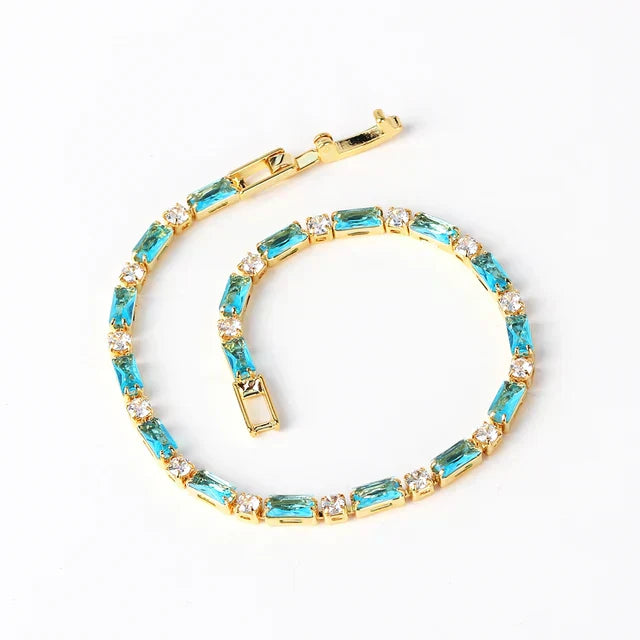 Funkelndes Gold-Türkis Armband