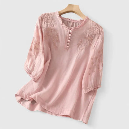 Victoria™ - Elegant Button-Front Blouse