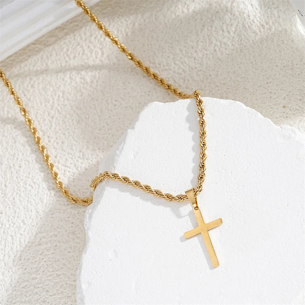 Unisex Gold Cross Necklace