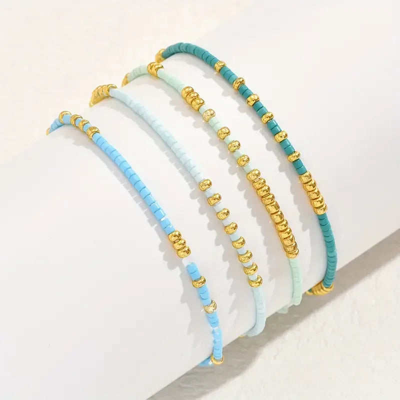 Subtile Türkisperlen-Armband-Set