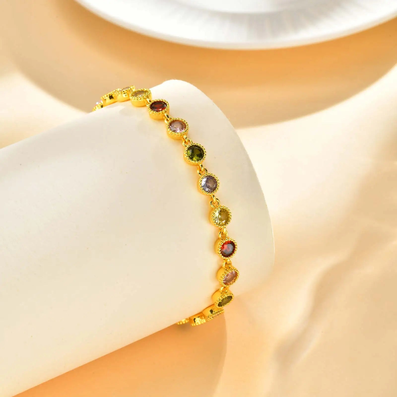 Glänzendes Regenbogen Charm Armband