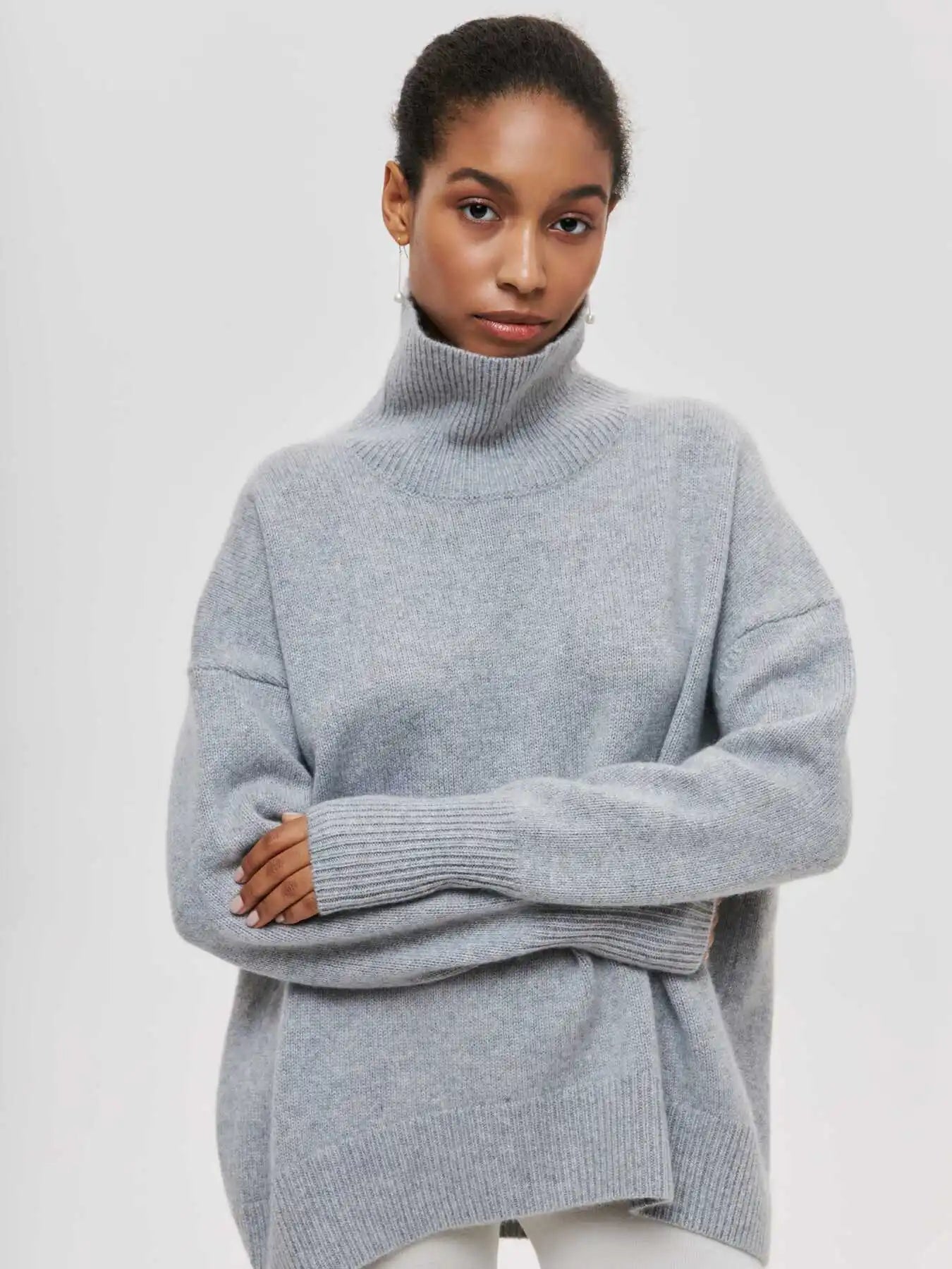 Eden - Elegant Oversized Turtleneck Knit Sweater