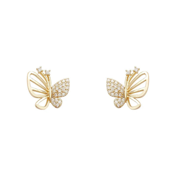 Elegant Zircon Butterfly Stud Earrings