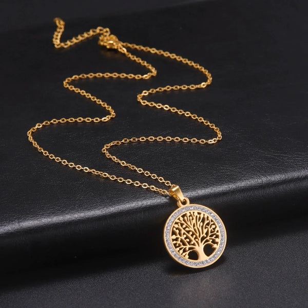 Golden Harmony Tree of Life Necklace