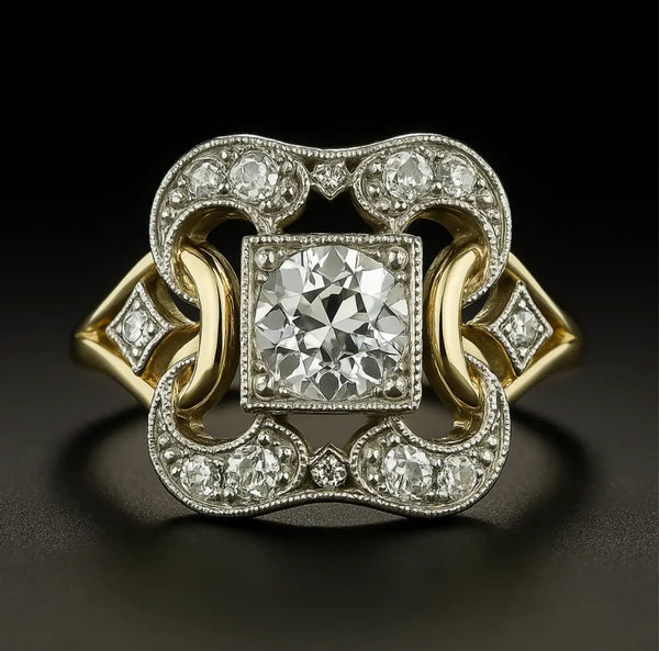 Vintage Zirconia Gold Ring