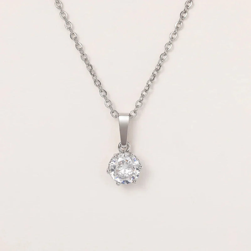 Classic Zirconia Pendant Necklace