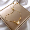 Gold Plated Opal Peach Heart Bracelet