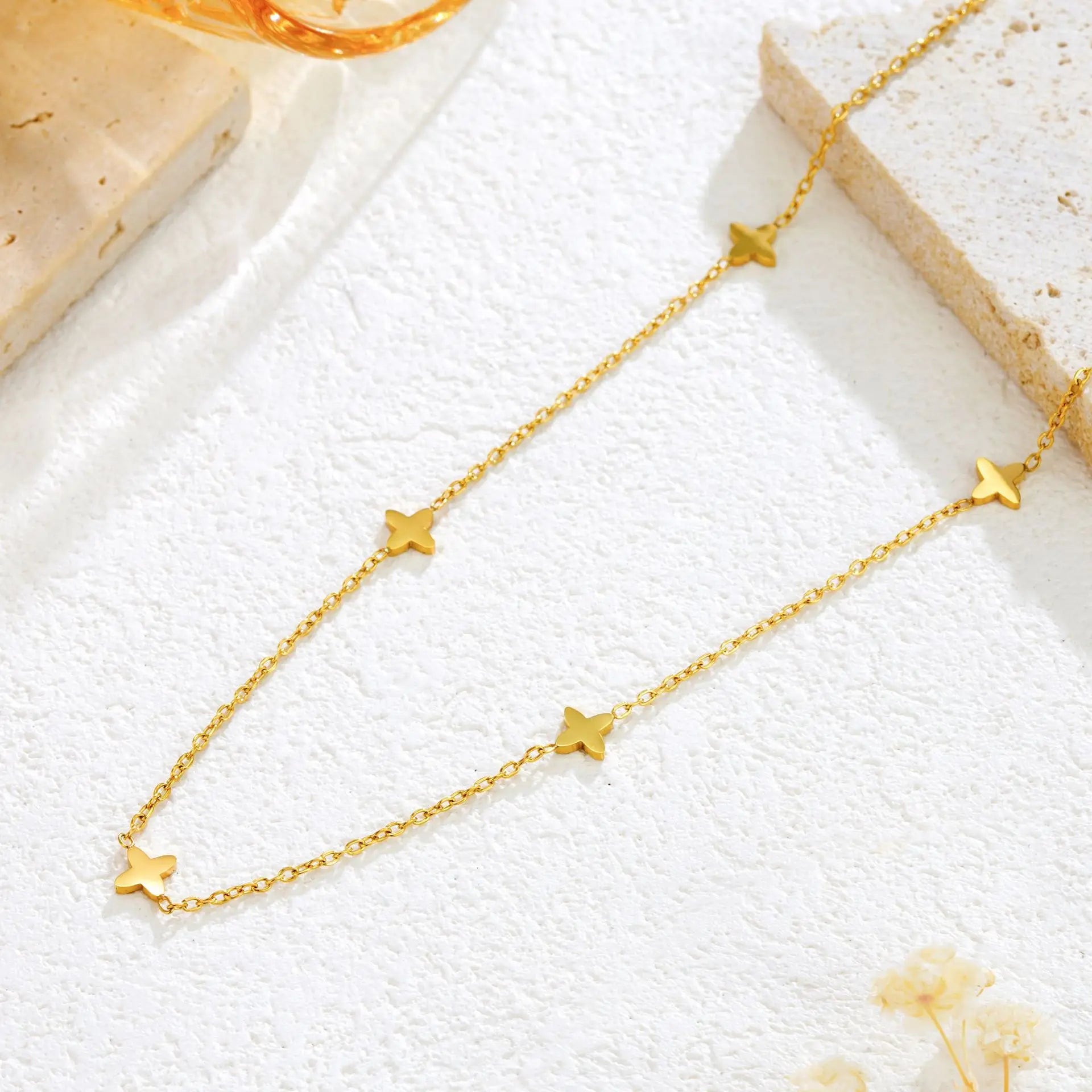 Goldene Stern Charm Halskette