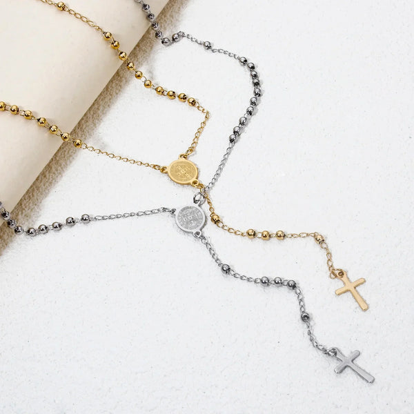 Stainless Steel Rosary Necklace