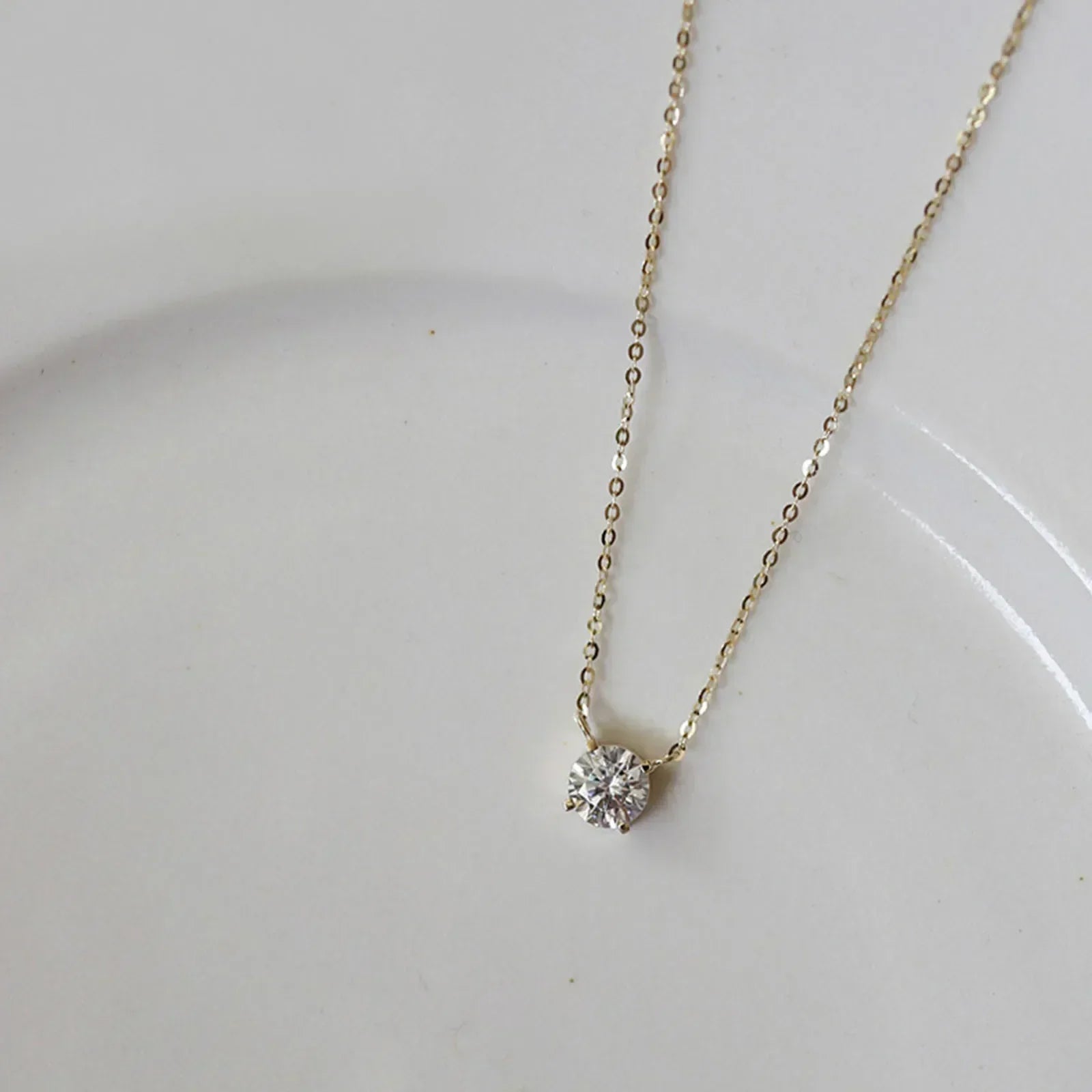 Sterling Silber 18K Gold Plattiertes Zirkon-Halsband