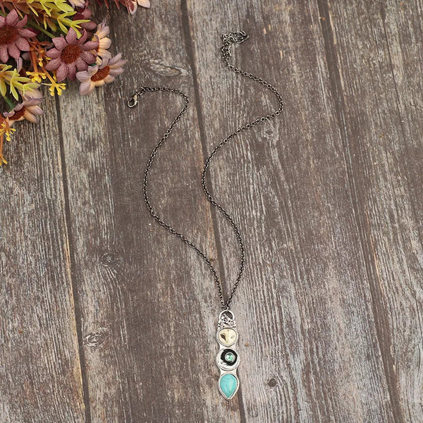 Turquoise Owl Wisdom Bar Necklace
