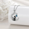Moon Cat Butterfly Crystal Pendant Necklace