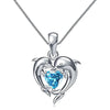 Dolphin Love Blue Heart Necklace