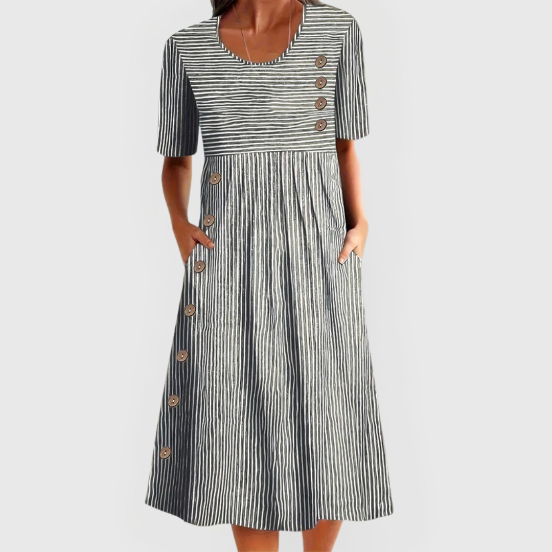 Wanda™ - Striped Midi Dress