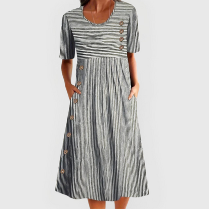 Wanda™ - Striped Midi Dress