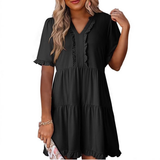 Shaila™ - Casual V-Neck Mini Dress
