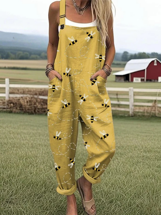 Carole™ - Women's Summer Playful Printed Dungarees