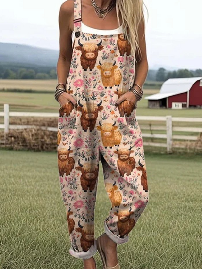 Carole™ - Women's Summer Playful Printed Dungarees