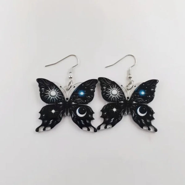 Sun Moon Butterfly Earrings