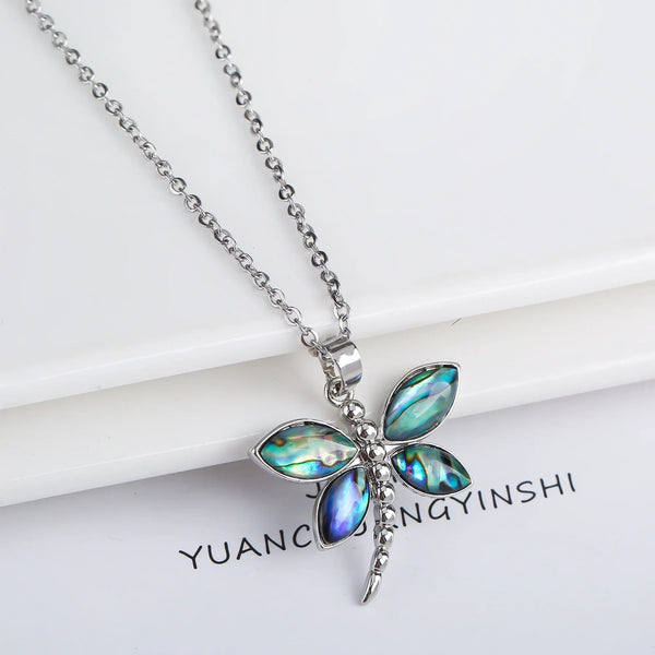 Natural Shell Butterfly Pendant Necklace