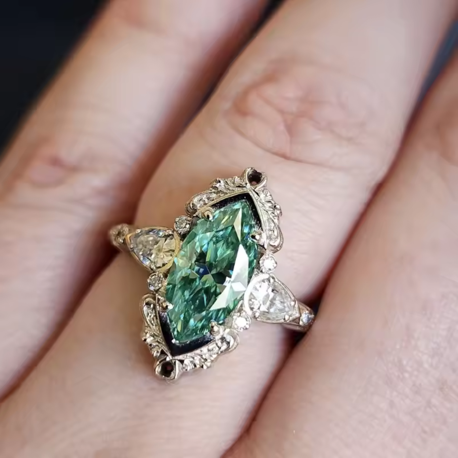 Vintage Smaragd Edelsteinring