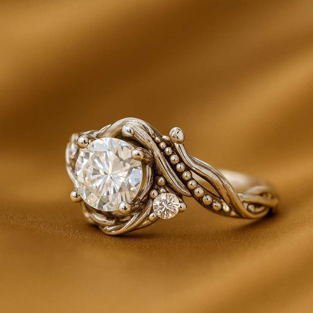 Eleganter Silber-Zirkonia-Zweig-Ring