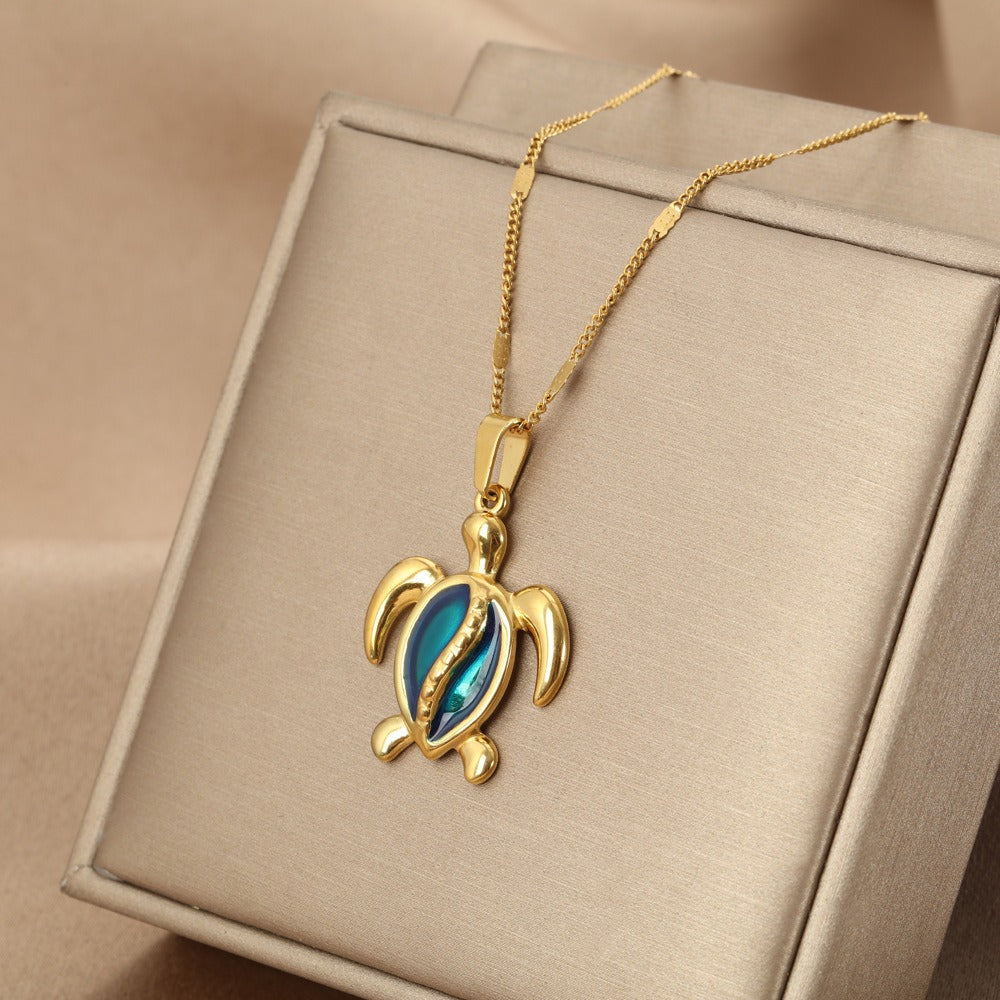 Ocean Dreams Blue Turtle Necklace