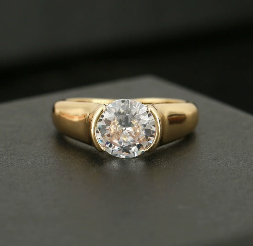 Premium Vintage Gold Zirkonia Ring
