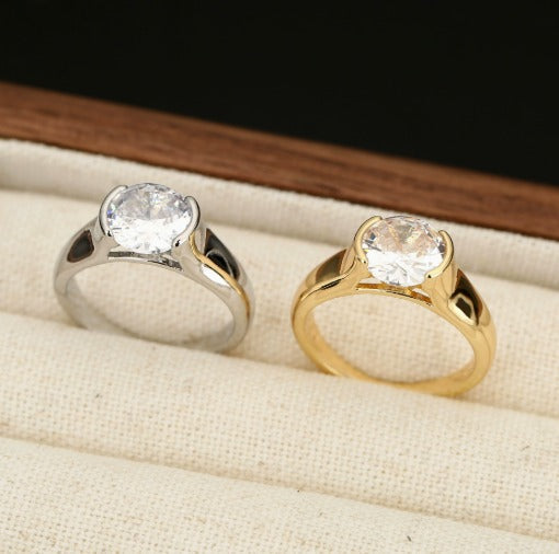Premium Vintage Gold Zirkonia Ring