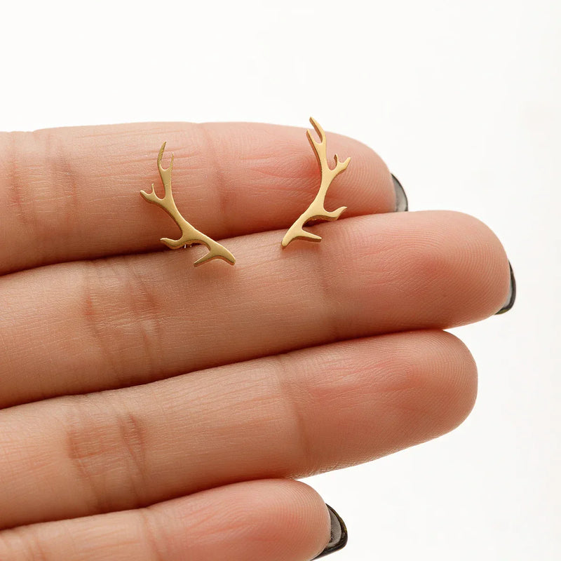 Deer Antler Stud Earrings