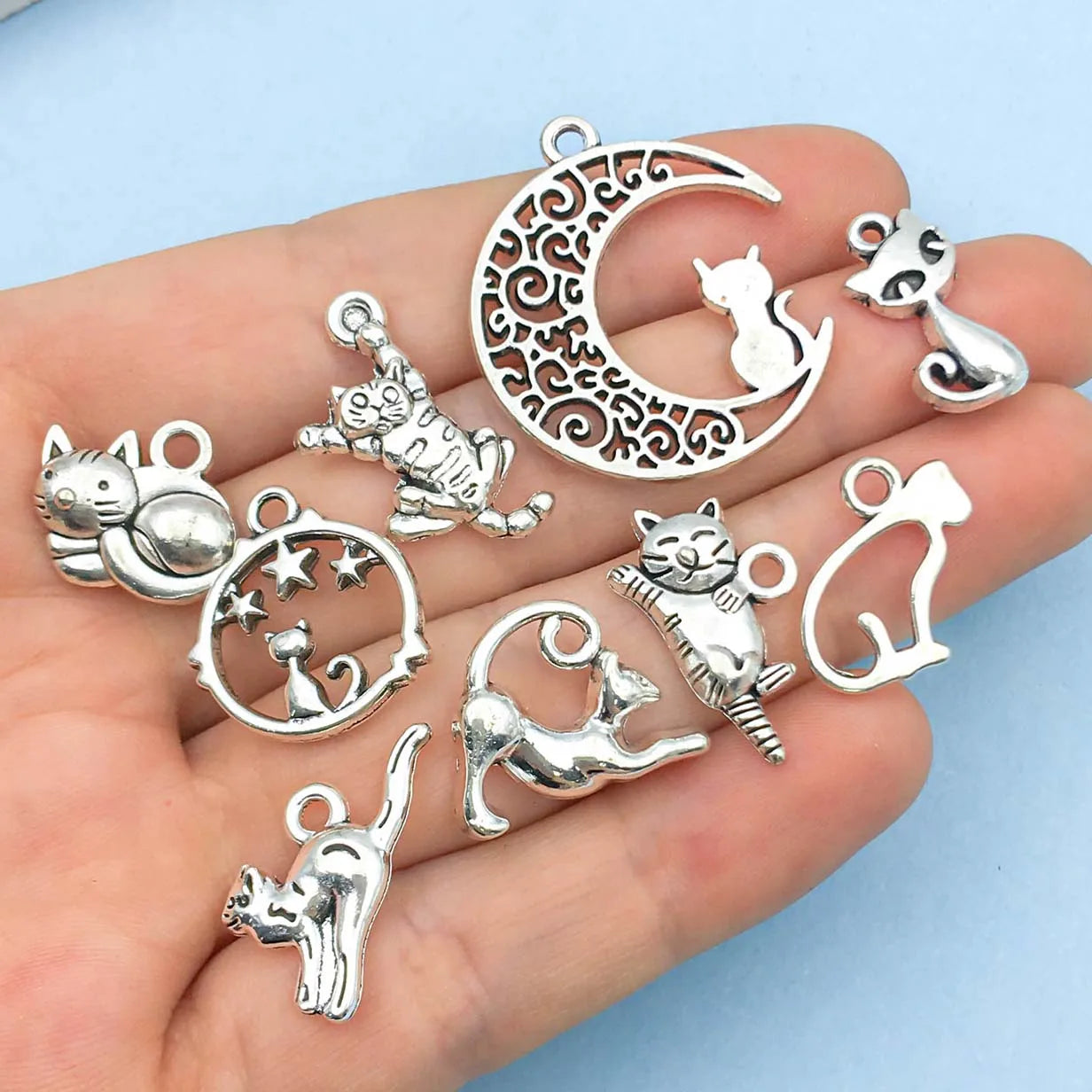 Vintage Silber Katzenanhänger Kollektion