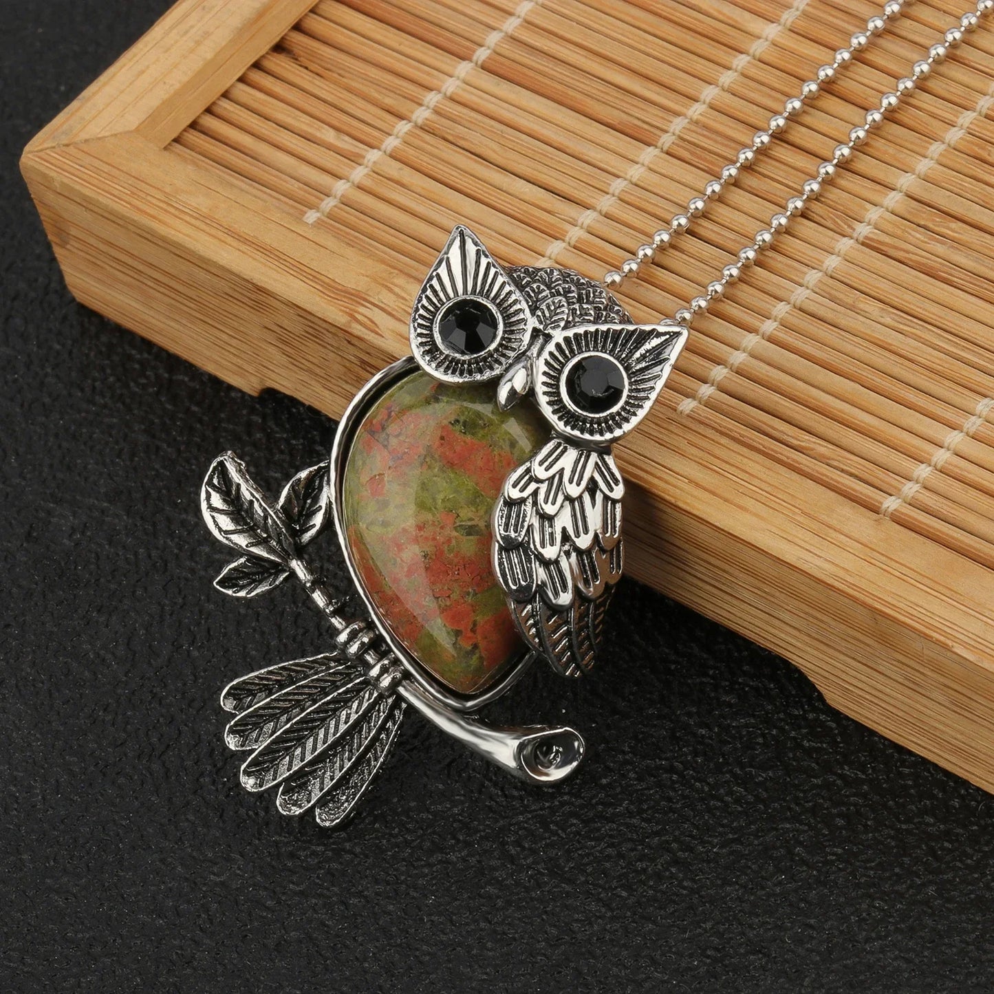 Crystal Owl Wisdom Pendant Necklace