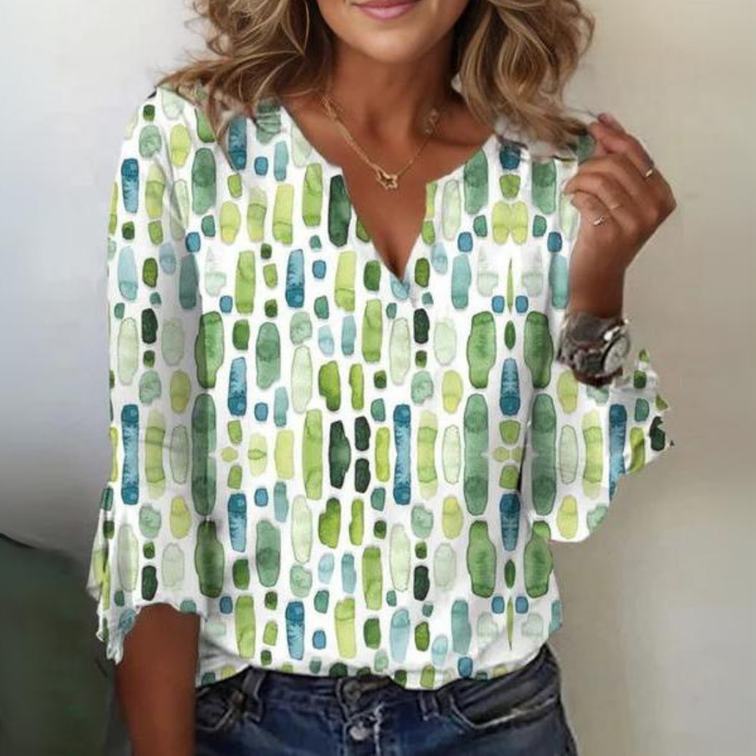 Julia™ - Geometric Printed Loose Blouse