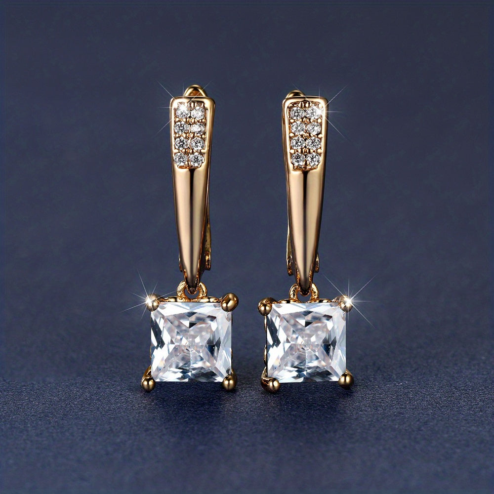 Elegante quadratische Zirkonia-Ohrringe