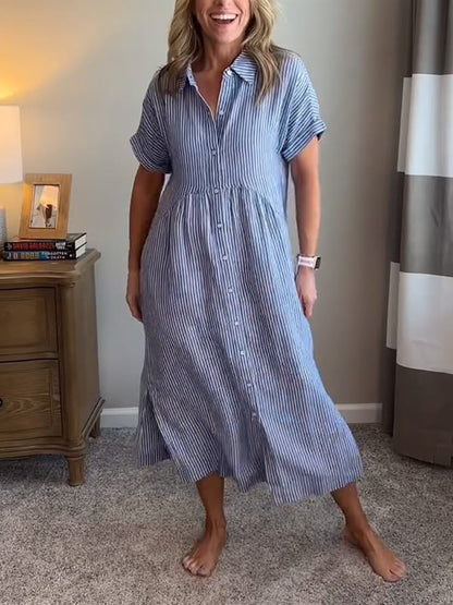 Gwen™ - Striped Shirt Dress