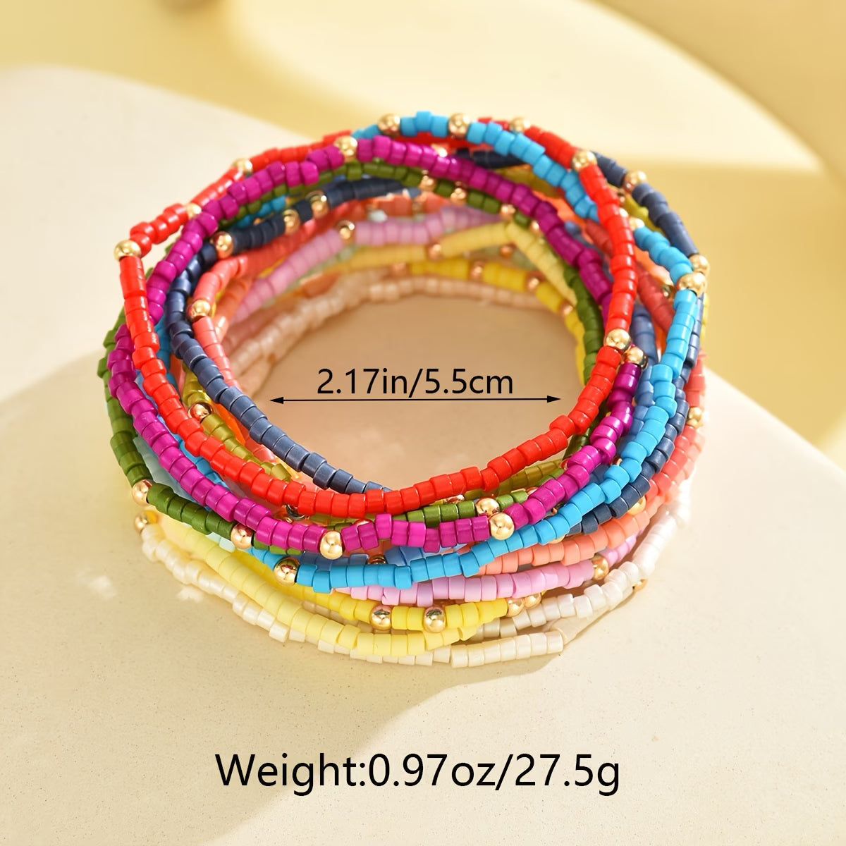 Boho buntes Perlenarmband-Set