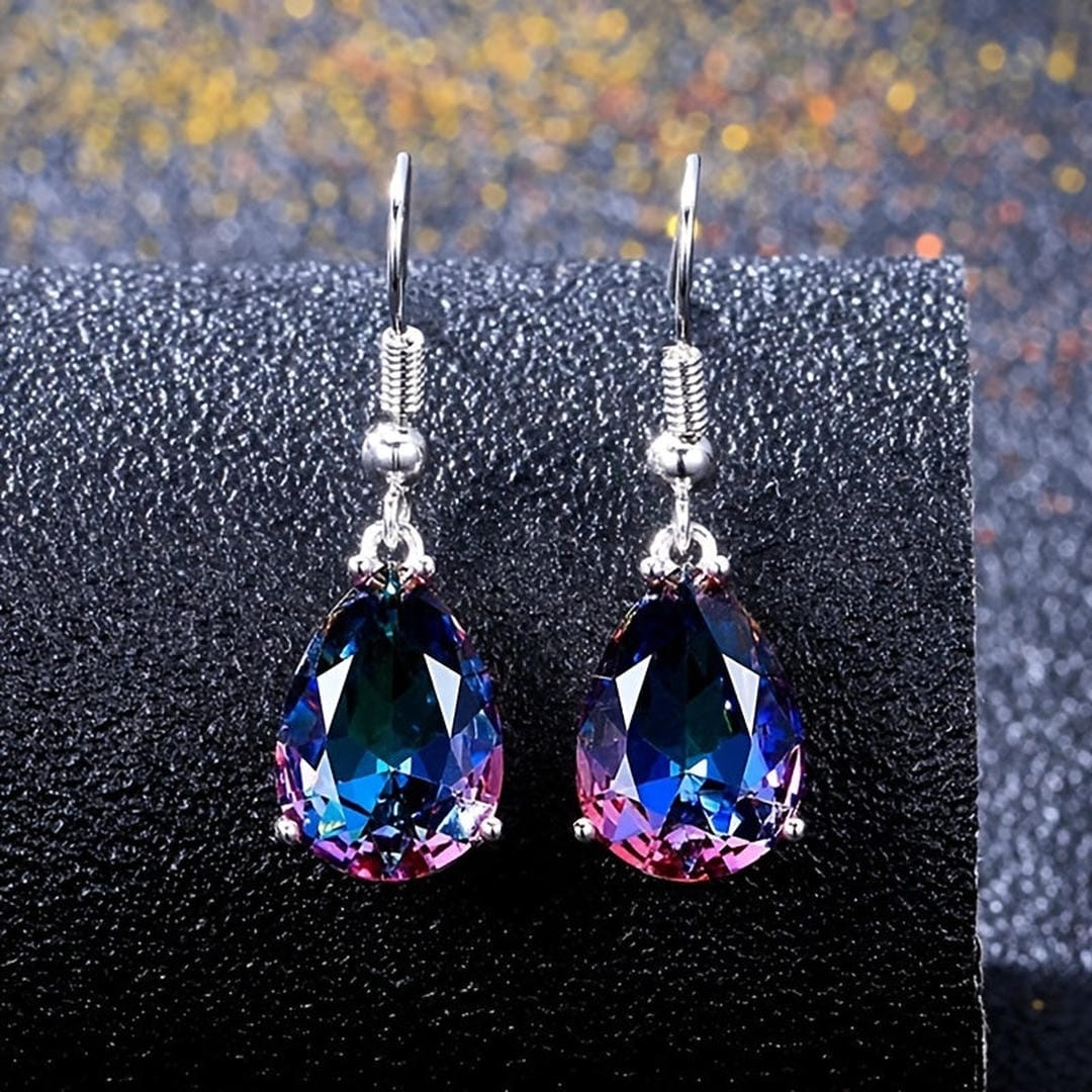 Saphir Regenbogen Eleganz-Ohrringe