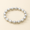 Timeless Silver Bracelet with Cubic Bead Detailing