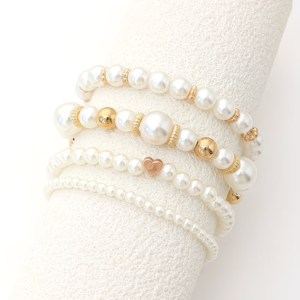 Perlen-Stapelarmband-Set aus 4